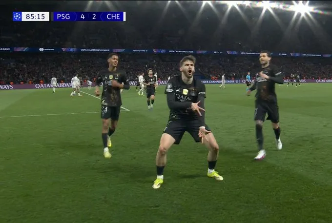 星空体育中国-自2021年以来首次，巴黎在欧冠1/8决赛单场打进4球